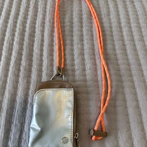 Lululemon Silver and Orange Crossbody Pouch